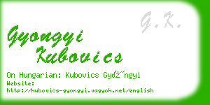 gyongyi kubovics business card